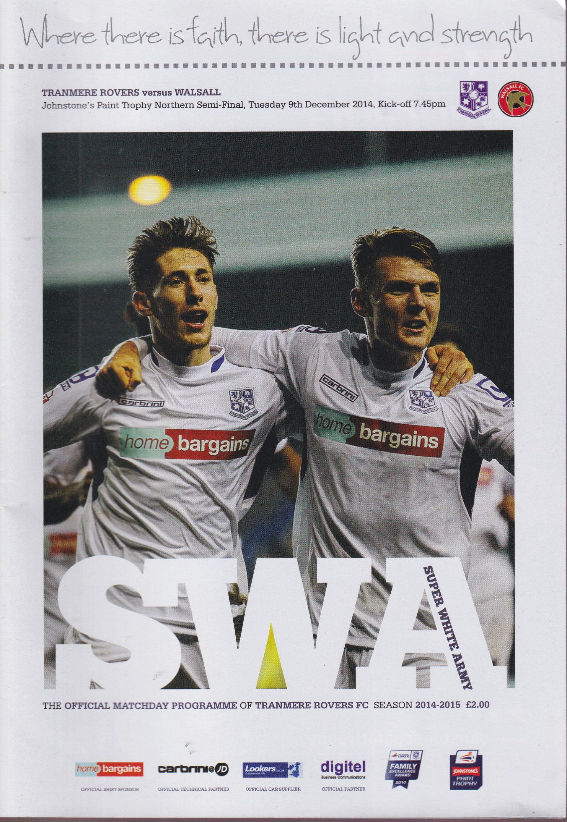 Tranmere Rovers v Walsall match programme
